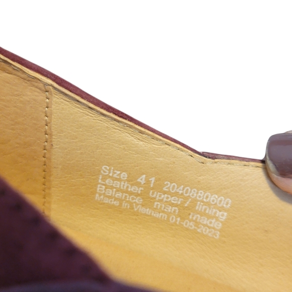 NEW Dansko Lace Burgundy Leather and Suede Comfy Flats 41 US 10.5-11 - Picture 7 of 9